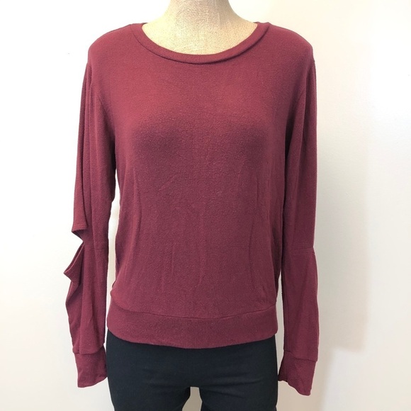 Lna open‎ elbow pullover burgundy - Picture 1 of 6